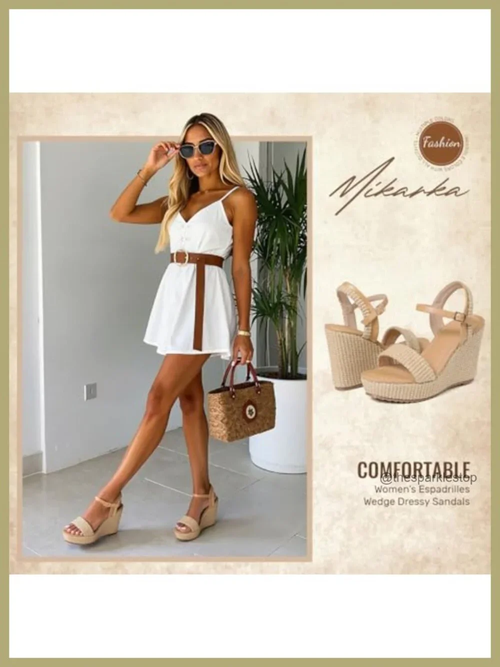 Women's Espadrille Wedge Sandals Open Toe Platform Jute Heels